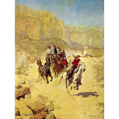 Saving the Mail Black Modern Wood Framed Art Print by Shreyvogel, Charles