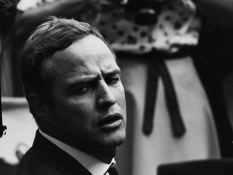 Civil Rights March on Washington-D.C. Actor Marlon Brando White Modern Wood Framed Art Print with Double Matting by U.S. Archives