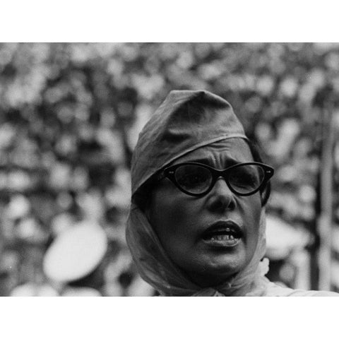 Civil Rights March on Washington-D.C. Actor Lena Horne White Modern Wood Framed Art Print by U.S. Archives
