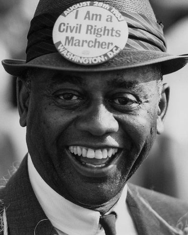 A Demonstrator at the Civil Rights March on Washington White Modern Wood Framed Art Print with Double Matting by U.S. Archives