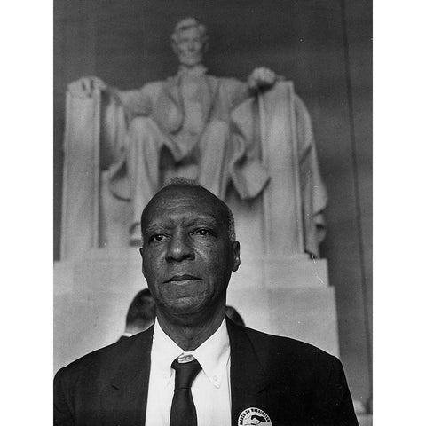 Civil Rights March on Washington-D.C. A. Philip Randolph-Organizer of the Demonstration White Modern Wood Framed Art Print by U.S. Archives
