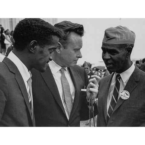 Civil Rights March on Washington-D.C. Sammy Davis-Jr.-actor Black Modern Wood Framed Art Print by U.S. Archives