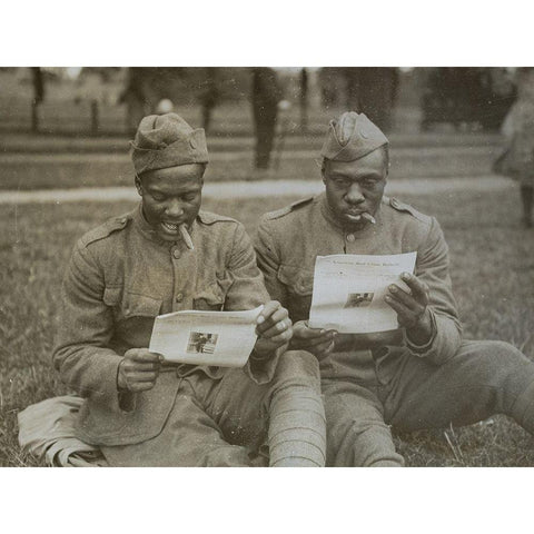 WWI A sunny afternoon in Hyde Park-London-with London Bulletin of the American Red Cross for company Black Modern Wood Framed Art Print with Double Matting by U.S. Archives