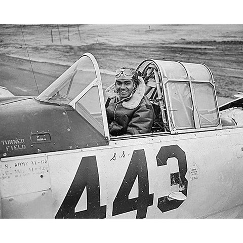 WWII 1st Lt. Lee Rayford 99th Fighter Squadron White Modern Wood Framed Art Print by U.S. Archives