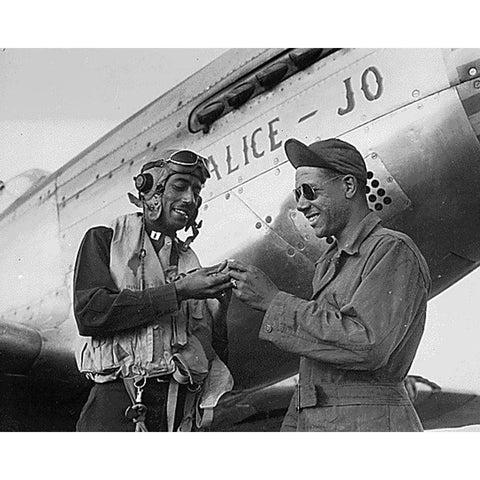 WWII Capt. Wendell O. Pruitt of the 15th Air Force Black Modern Wood Framed Art Print with Double Matting by U.S. Archives