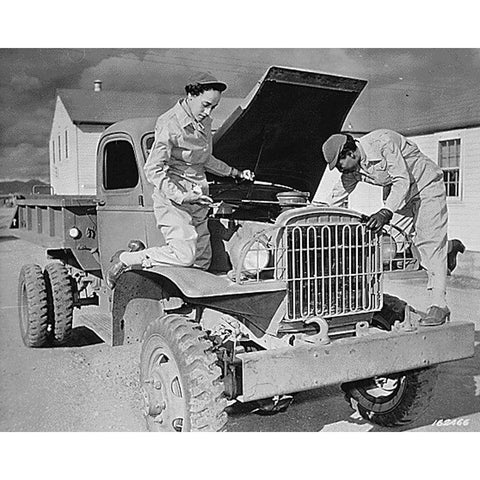 WWII Auxiliaries Ruth Wade and Lucille Mayo White Modern Wood Framed Art Print by U.S. Archives