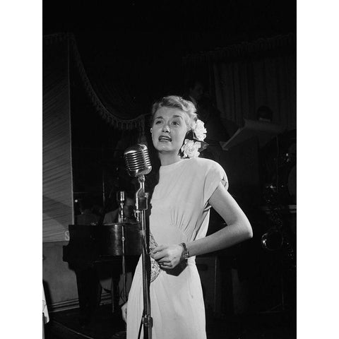 June Christy-Club Troubadour-New York 1947 Gold Ornate Wood Framed Art Print with Double Matting by Gottlieb, William