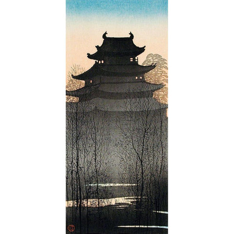 Nagoya Castle Gold Ornate Wood Framed Art Print with Double Matting by Takahashi, Hiroaki