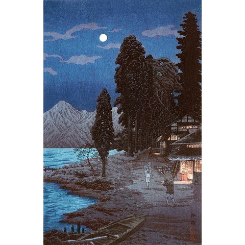 Lake Chuzenji  Black Modern Wood Framed Art Print with Double Matting by Takahashi, Hiroaki