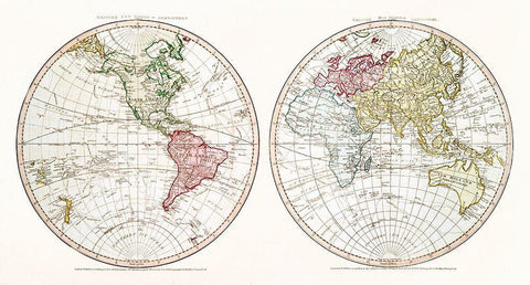 New World 1790 White Modern Wood Framed Art Print with Double Matting by Faden, William