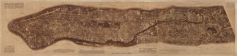 New York City-photographed from two miles up in the air 1922 White Modern Wood Framed Art Print with Double Matting by The Lionel Pincus and Princess Firyal Map Division