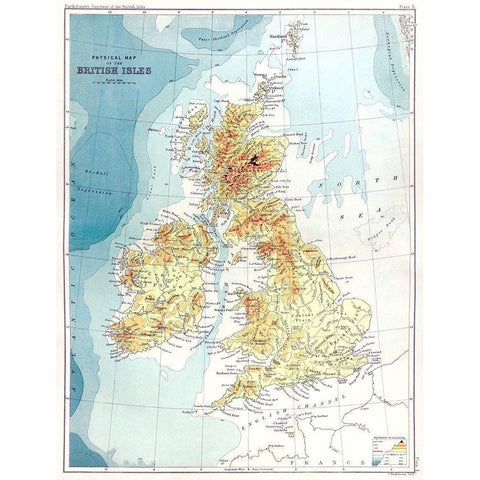 Gazetteer of the British Isles-statistical and topographical 1887 Black Modern Wood Framed Art Print by Bartholomew, John