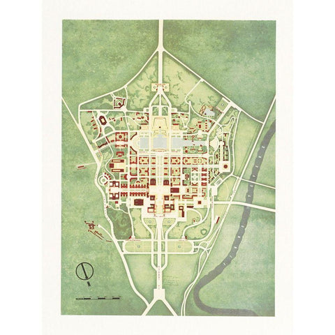Color plan of the 1942 Rome Worlds Fair Black Modern Wood Framed Art Print by Arti grafiche Pizzi and Pizio