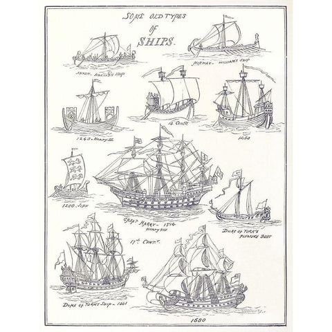 Sea Pictures-drawn with pen and pencil 1882 Black Modern Wood Framed Art Print with Double Matting by Macaulay, James