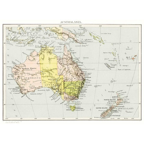 Orient Line Guide 1885 White Modern Wood Framed Art Print by Loftie, William John