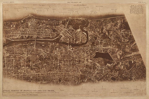 New York City Detail-photographed from two miles up in the air 1922 White Modern Wood Framed Art Print with Double Matting by The Lionel Pincus and Princess Firyal Map Division