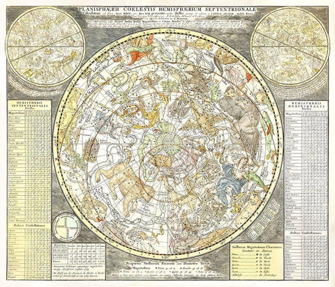 Star map of the northern starry sky White Modern Wood Framed Art Print with Double Matting by Allard, Carel