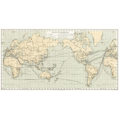 Geographical Statistical World Lexicon 1888 Gold Ornate Wood Framed Art Print with Double Matting by Metzger, Emil