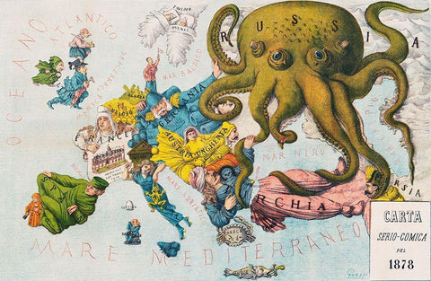 Papagallo no15 the Russian Octopus Year VI White Modern Wood Framed Art Print with Double Matting by Grossi, Augusto