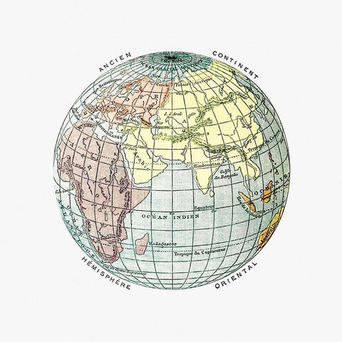 World atlas from The Practical Teaching of Geography 1878 White Modern Wood Framed Art Print with Double Matting by British Library