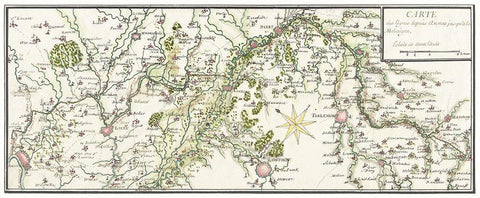 Drawn map of the French lines in Brabant White Modern Wood Framed Art Print with Double Matting by Vintage Maps
