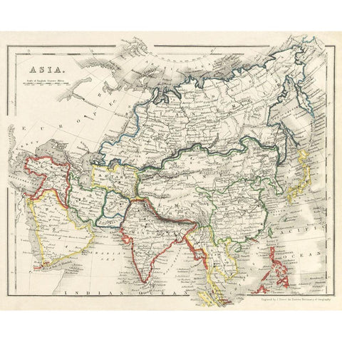 Beetons Dictionary of Geography-A universal gazetteer Gold Ornate Wood Framed Art Print with Double Matting by Beeton, Samuel Orchart