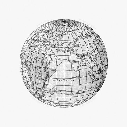 World atlas from The Practical Teaching of Geography 1878 White Modern Wood Framed Art Print with Double Matting by British Library