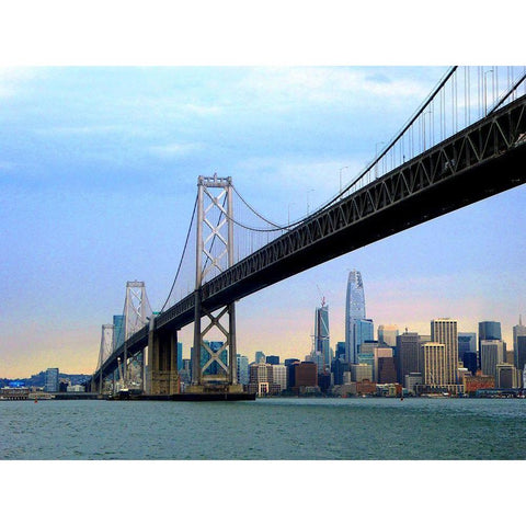 San Francisco Skyline Black Modern Wood Framed Art Print by Ghanooni, Sarah