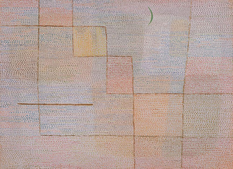 Clarification White Modern Wood Framed Art Print with Double Matting by Klee, Paul
