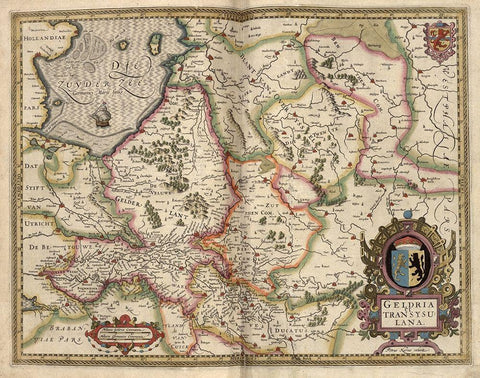 Map of Transylvania Roumania Black Ornate Wood Framed Art Print with Double Matting by Vintage Maps