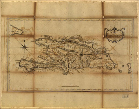 Santo Domingo 1796 White Modern Wood Framed Art Print with Double Matting by Vintage Maps