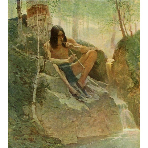 Moods-Spring Gold Ornate Wood Framed Art Print with Double Matting by Wyeth, Newell