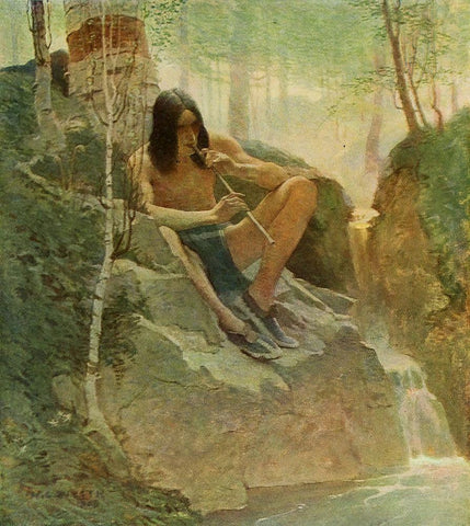 Moods-Spring White Modern Wood Framed Art Print with Double Matting by Wyeth, Newell