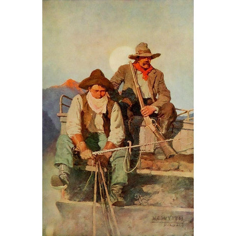 The Pay stage Black Modern Wood Framed Art Print by Wyeth, Newell
