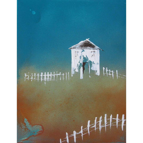 Picket Fence Gold Ornate Wood Framed Art Print with Double Matting by Clement, Diane