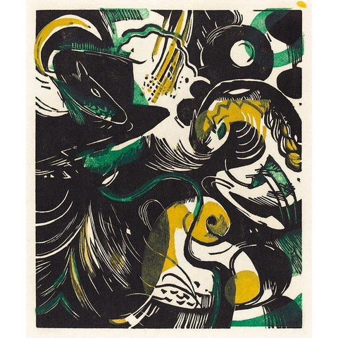Genesis IIÂ White Modern Wood Framed Art Print by Marc, Franz