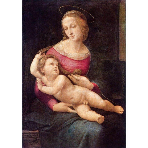 Bridgewater Madonna Gold Ornate Wood Framed Art Print with Double Matting by Raphael