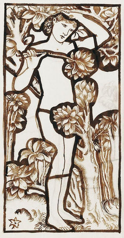 Adam White Modern Wood Framed Art Print with Double Matting by Burne–Jones, Edward