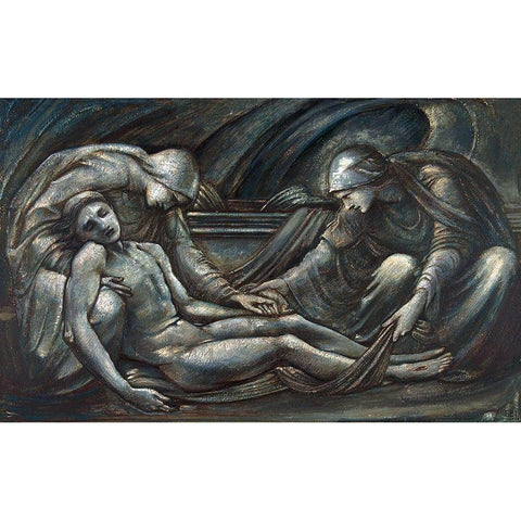 The Entombment Gold Ornate Wood Framed Art Print with Double Matting by Burne–Jones, Edward