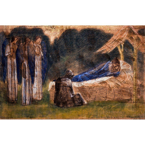 The Nativity Black Modern Wood Framed Art Print by Burne–Jones, Edward