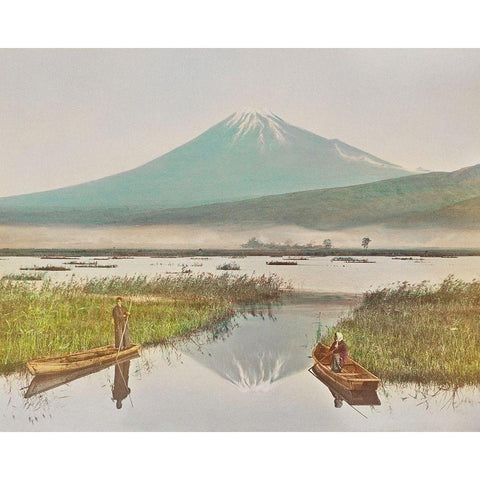 Mount Fuji as Seen from Kashiwabara Black Modern Wood Framed Art Print with Double Matting by Kazumasa, Ogawa
