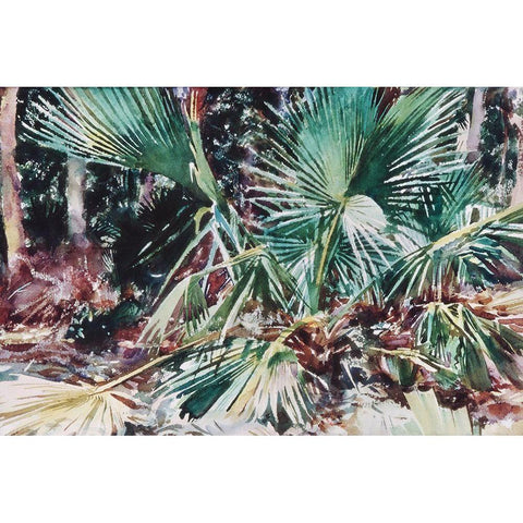 Palmettos Gold Ornate Wood Framed Art Print with Double Matting by Sargent, John Singer
