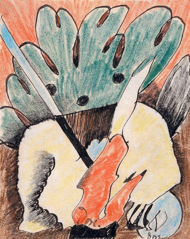 Untitled White Modern Wood Framed Art Print with Double Matting by Dove, Arthur