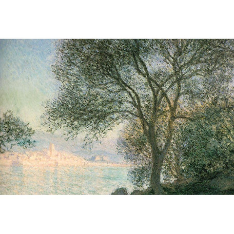 Antibes-view from the Salis 1888 White Modern Wood Framed Art Print by Monet, Claude
