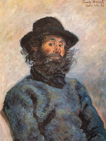 Portrait of Poly 1886 White Modern Wood Framed Art Print with Double Matting by Monet, Claude