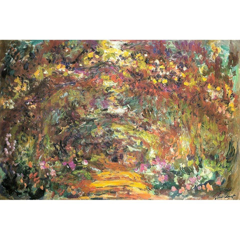 Rose trellises 1922 Black Modern Wood Framed Art Print by Monet, Claude