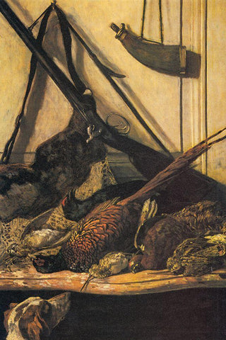 Sporting prizes 1862 Black Ornate Wood Framed Art Print with Double Matting by Monet, Claude