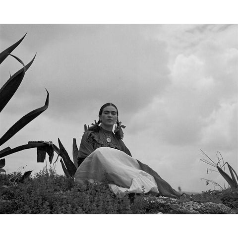 Frida Kahlo Gold Ornate Wood Framed Art Print with Double Matting by Vintage Photography