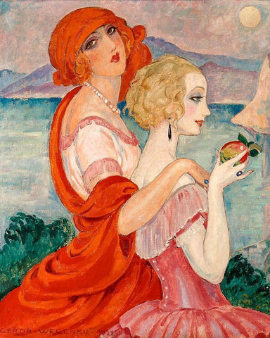 On the road to Anacapri Black Ornate Wood Framed Art Print with Double Matting by Wegener, Gerda