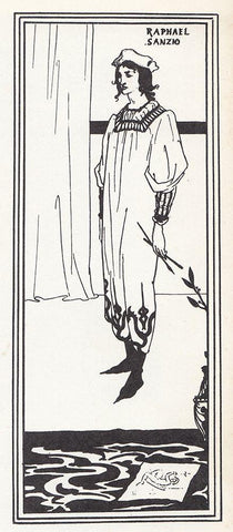 Raphael Sanzio 1905 Black Ornate Wood Framed Art Print with Double Matting by Beardsley, Aubrey